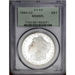 1884-CC S$1 MS65 Prooflike PCGS. Marvelous prooflike f