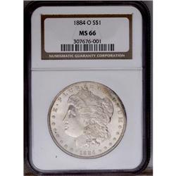 1884-O S$1 MS66 NGC. A satiny example of this plentifu