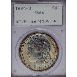 1884-O S$1 MS66 PCGS. The obverse is gorgeously toned