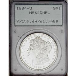 1884-O S$1 MS64 Deep Mirror Prooflike PCGS. Frosty dev