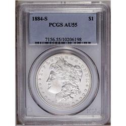 1884-S S$1 AU55 PCGS. Rare and elusive in Mint State,
