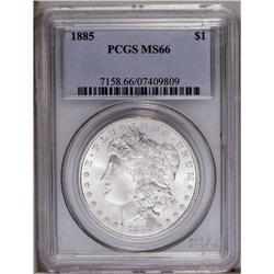 1885 S$1 MS66 PCGS. Richly lustrous and carefully pres