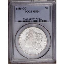1885-CC S$1 MS64 PCGS. A boldly struck and frosty near