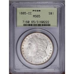 1885-CC S$1 MS65 PCGS. A frosty, virtually untoned Gem