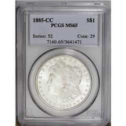 1885-CC S$1 MS65 PCGS. Mostly sharp in detail, the ric