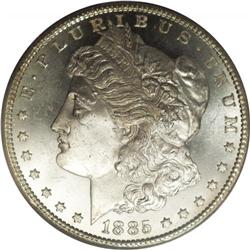 1885-CC S$1 MS65 Prooflike PCGS. Verging on the DMPL d