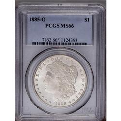 1885-O S$1 MS66 PCGS. Delicate wisps of golden patina