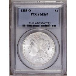 1885-O S$1 MS67 PCGS. Frosty surfaces with exceptional
