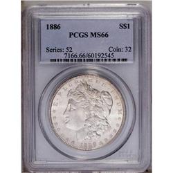 1886 S$1 MS66 PCGS. Few abrasions are noted and the co