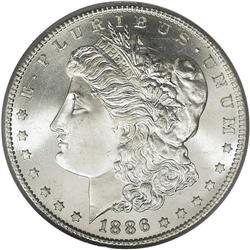 1886-S S$1 MS65 PCGS. A bold striking with vibrant, un