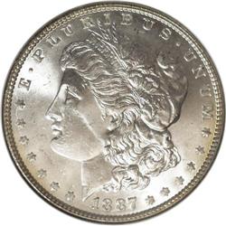 1887 S$1 MS65 S NGC. Ex: Battle Creek Collection. Thi