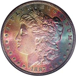 1887 S$1 MS66 S NGC. Ex: Battle Creek Collection. The