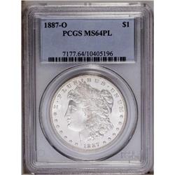 1887-O S$1 MS64 Prooflike PCGS. Generally boldly struc