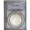 Image 1 : 1887/6-O S$1 MS62 PCGS. Bright and satiny with speckle