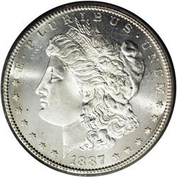 1887-S S$1 MS65 PCGS. Brilliant cartwheel luster shine