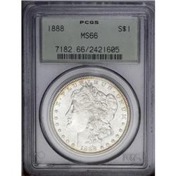 1888 S$1 MS66 PCGS. Sharply struck, with radiantly lus