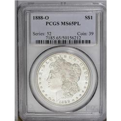 1888-O S$1 MS65 Prooflike PCGS. Nice field to motif co