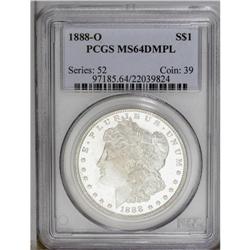 1888-O S$1 MS64 Deep Mirror Prooflike PCGS. For an iss
