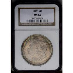 1889 S$1 MS66 NGC. The obverse of this Premium Gem has