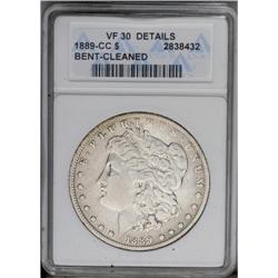 1889-CC S$1 --Bent, Cleaned--ANACS. VF30 Details. A mil