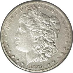 1889-CC S$1 XF45 PCGS. Light silver-gray surfaces, wit