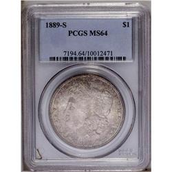 1889-S S$1 MS64 PCGS. Well struck and satiny, with dap