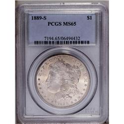 1889-S S$1 MS65 PCGS. Quite frosty with atypically smo