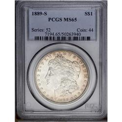 1889-S S$1 MS65 PCGS. The strike is bold with shimmeri