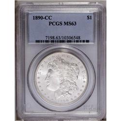 1890-CC S$1 MS63 PCGS. Brilliant with swirling cartwhe