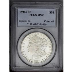 1890-CC S$1 MS63 PCGS. A lustrous and suitably struck