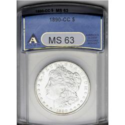 1890-CC S$1 MS63 ANACS. This frosty, flashy example ex