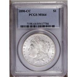 1890-CC S$1 MS64 PCGS. Dazzling luster is exuded from