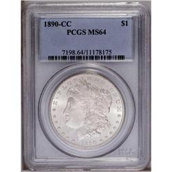 1890-CC S$1 MS64 PCGS. Brilliant and well struck, with