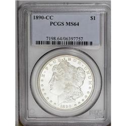 1890-CC S$1 MS64 PCGS. Untoned with needle sharp defin