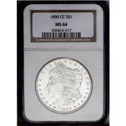 1890-CC S$1 MS64 NGC. Booming luster dominates this de