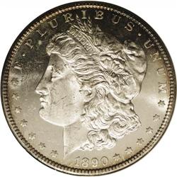 1890-CC S$1 MS64 Prooflike NGC. This high end CC is sc