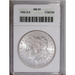 1890-S S$1 MS65 ANACS. Only faintly toned in golden hu