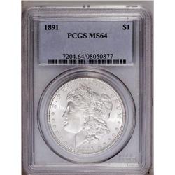 1891 S$1 MS64 PCGS. This lustrous and delicately toned