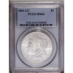 1891-CC S$1 MS64 PCGS. Pleasing luster endows essentia