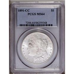 1891-CC S$1 MS64 PCGS. A bright, frosty, snow-white ex