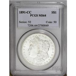 1891-CC S$1 MS64 PCGS. VAM-3. A Top 100 Variety. A lus