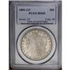 Image 3 : 1891-CC S$1 MS65 PCGS. Toned with splashes of light go