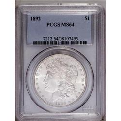1892 S$1 MS64 PCGS. Sharply struck on the design eleme