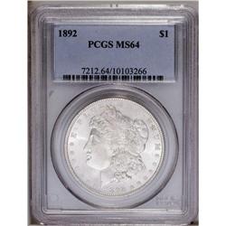 1892 S$1 MS64 PCGS. The 1892 Philadelphia Morgan dolla