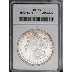 1892-CC S$1 MS63 ANACS. Well struck, lustrous, and min
