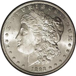 1892-CC S$1 MS64 PCGS. Softly struck with clean fields