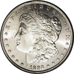 1892-CC S$1 MS65 PCGS. Although Liberty''s jaw has nea