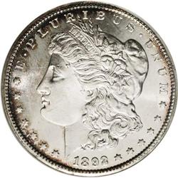 1892-CC S$1 MS65 NGC. Lustrous and well struck with go