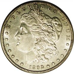 1892-S S$1 AU53 PCGS. Most of the original mintage of