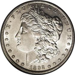 1892-S S$1 AU55 PCGS. Most Morgan dollar issues were s